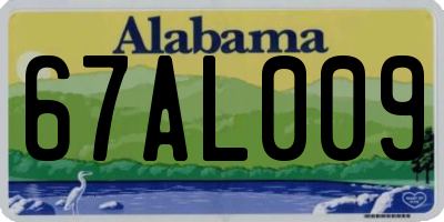 AL license plate 67AL009