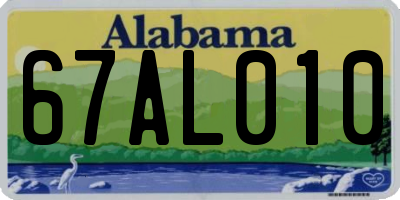 AL license plate 67AL010