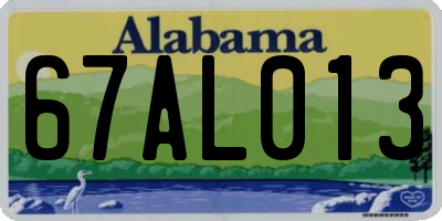 AL license plate 67AL013
