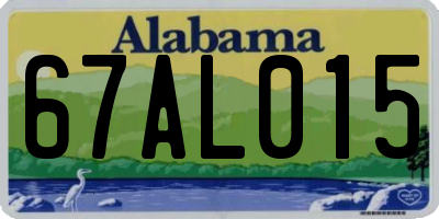 AL license plate 67AL015