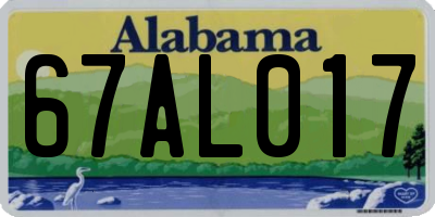 AL license plate 67AL017