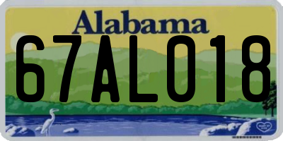 AL license plate 67AL018