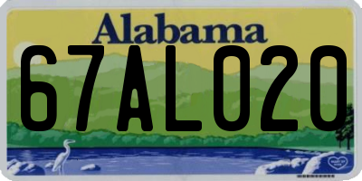 AL license plate 67AL020
