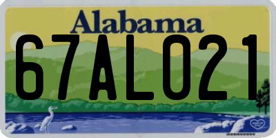 AL license plate 67AL021