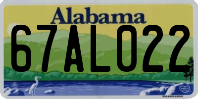 AL license plate 67AL022