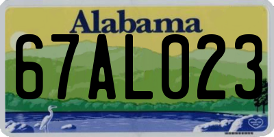 AL license plate 67AL023