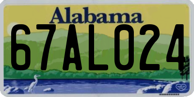AL license plate 67AL024