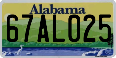 AL license plate 67AL025