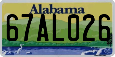 AL license plate 67AL026