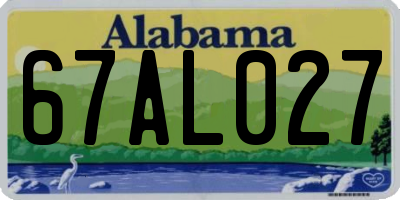 AL license plate 67AL027
