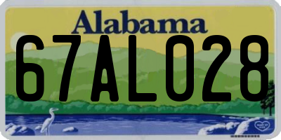 AL license plate 67AL028