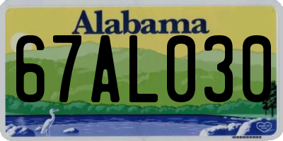 AL license plate 67AL030