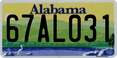 AL license plate 67AL031