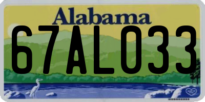 AL license plate 67AL033