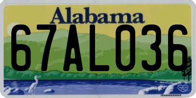 AL license plate 67AL036