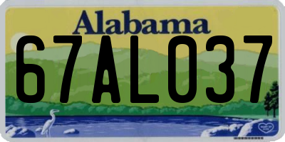 AL license plate 67AL037