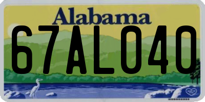 AL license plate 67AL040