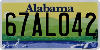 AL license plate 67AL042