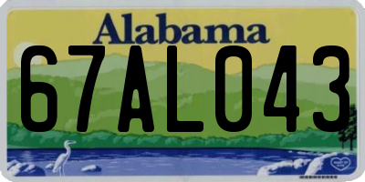 AL license plate 67AL043
