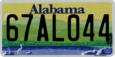 AL license plate 67AL044