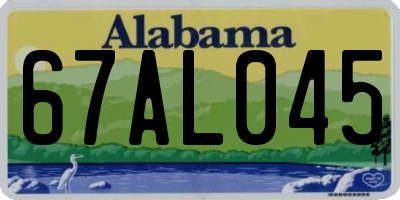 AL license plate 67AL045