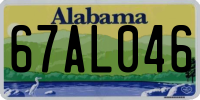 AL license plate 67AL046