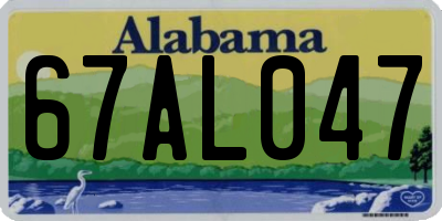 AL license plate 67AL047