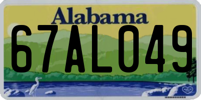 AL license plate 67AL049