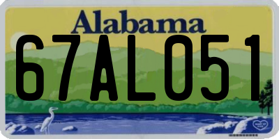 AL license plate 67AL051