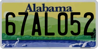 AL license plate 67AL052