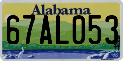 AL license plate 67AL053