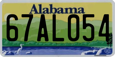 AL license plate 67AL054