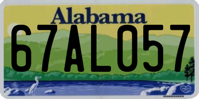 AL license plate 67AL057