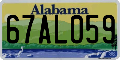 AL license plate 67AL059