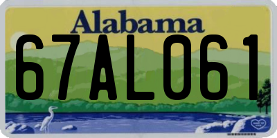 AL license plate 67AL061