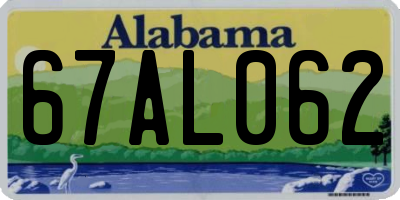 AL license plate 67AL062