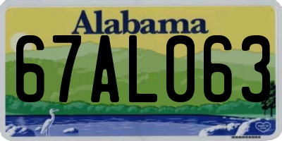 AL license plate 67AL063