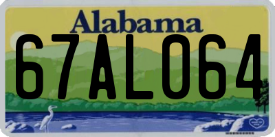 AL license plate 67AL064