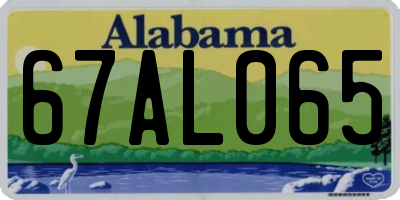 AL license plate 67AL065