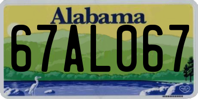 AL license plate 67AL067