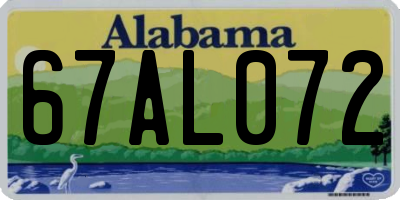 AL license plate 67AL072
