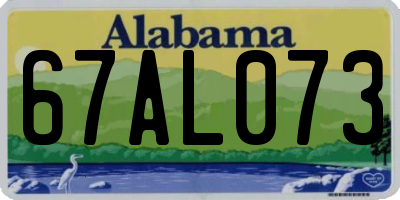 AL license plate 67AL073