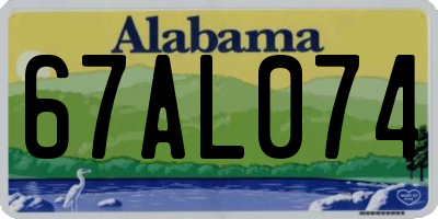 AL license plate 67AL074