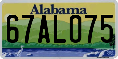 AL license plate 67AL075