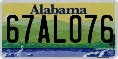 AL license plate 67AL076