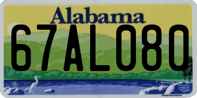 AL license plate 67AL080