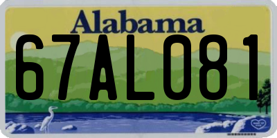 AL license plate 67AL081