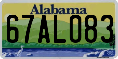 AL license plate 67AL083