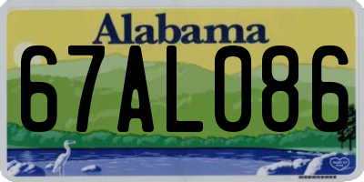 AL license plate 67AL086