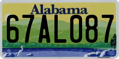 AL license plate 67AL087